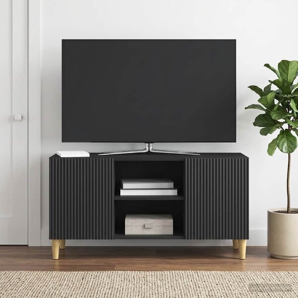 TV szekrény 102 x 34,5 x 50 cm Fekete Szerelt Fa