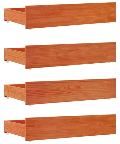 VidaXL Ágyneműtartó Fiókok - 4 db - Tömör Fenyőfa - 90x57x18 cm