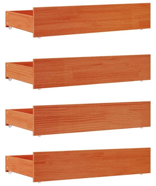 VidaXL Ágyneműtartó Fiók - Tömör Fenyőfa - 4 db - 95x57x18 cm