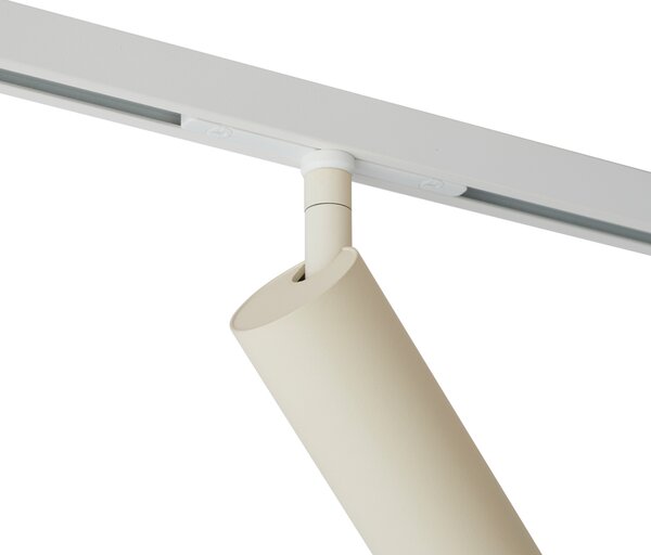 Modern bézs spotlámpa fehérrel 1 fázisú sínrendszerhez GU10 35mm - Slimline Uzzy