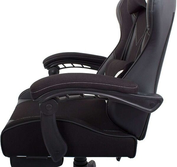 Állítható, kényelmes számítógépes gamer szék, 63x63x118/216 cm, fekete
