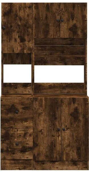 VidaXL Konyhaszekrény - Füstös Tölgy - 95x50x180 cm