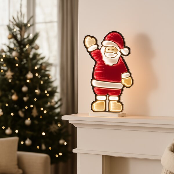 Karácsonyi asztali lámpa Mikulás LED-del és időzítővel - Infinidade