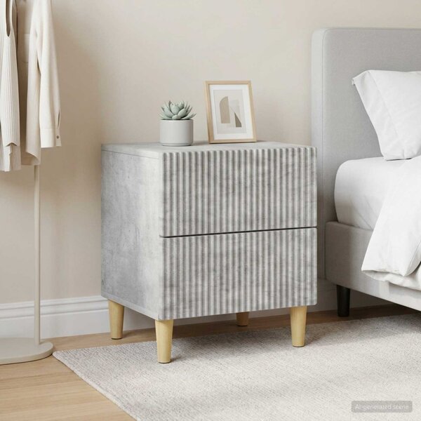 Éjjeliszekrény 2 db Betonszürke 43 x 34,5 x 48 cm Szerelt Fa