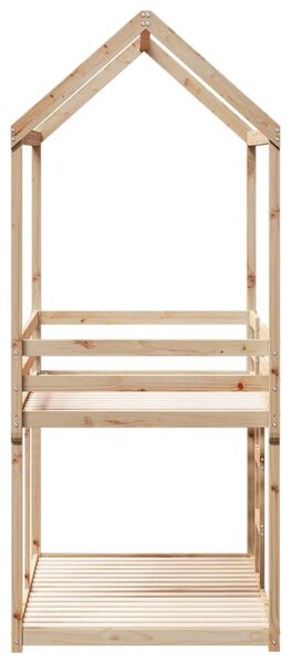 VidaXL tömör fenyőfa emeletes ágy matrac nélkül 90 x 200 cm