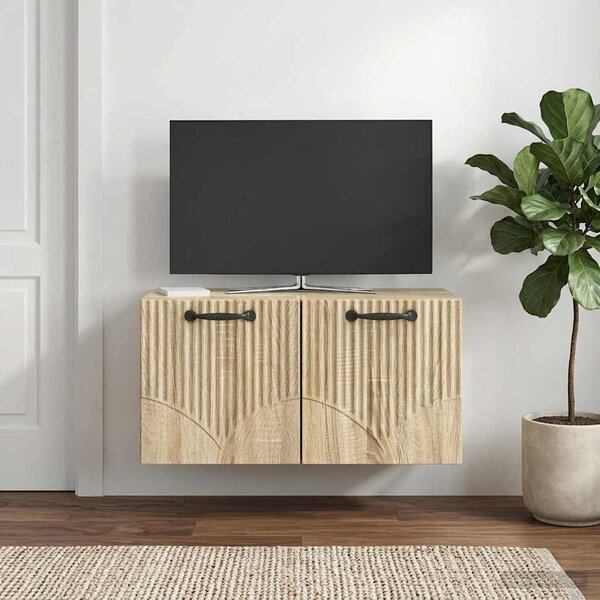 Fali TV szekrény Sonoma Tölgy 59,5 x 31 x 30 cm Szerelt Fa