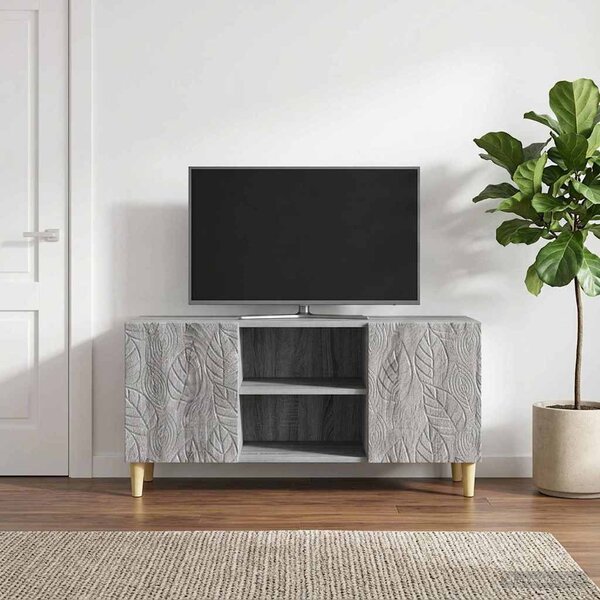 TV szekrény 102 x 34,5 x 50 cm Szürke Sonoma Szerelt Fa
