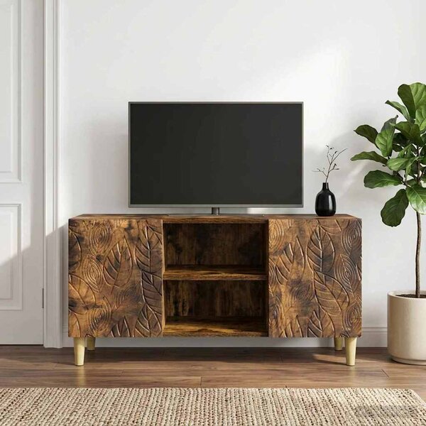 TV szekrény 102 x 34,5 x 50 cm Füstös Tölgy Szerelt Fa