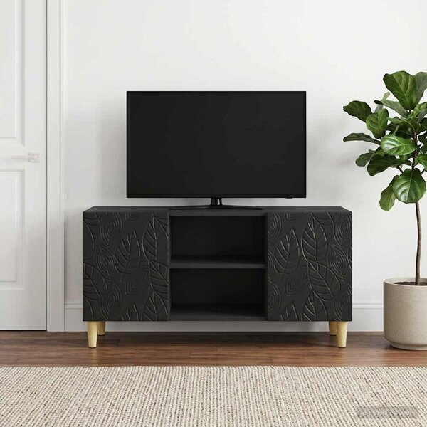 TV szekrény 102 x 34,5 x 50 cm Fekete Szerelt Fa