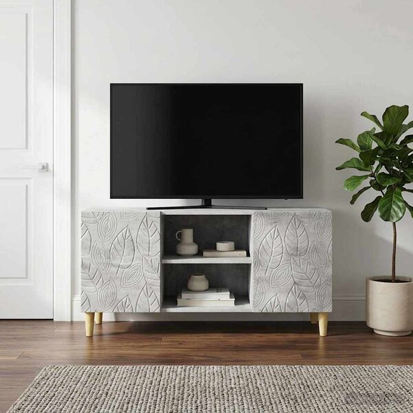 TV szekrény 102 x 34,5 x 50 cm Betonszürke Szerelt Fa
