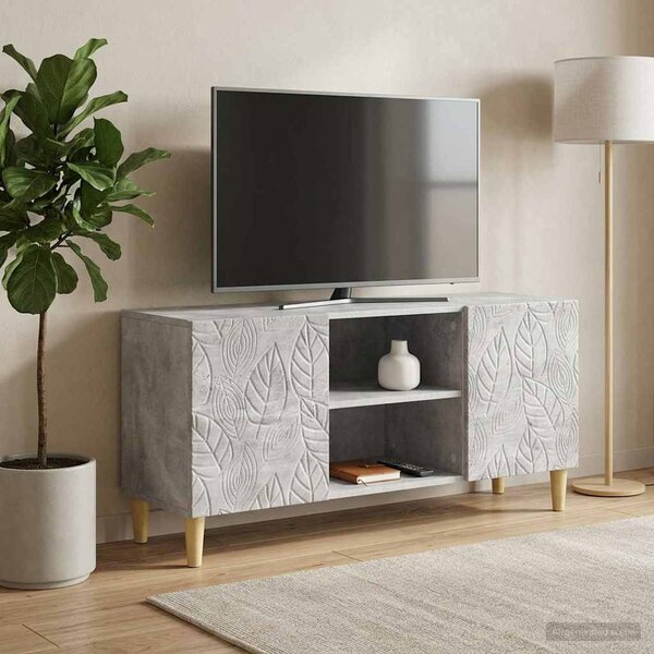 TV szekrény 102 x 34,5 x 50 cm Betonszürke Szerelt Fa