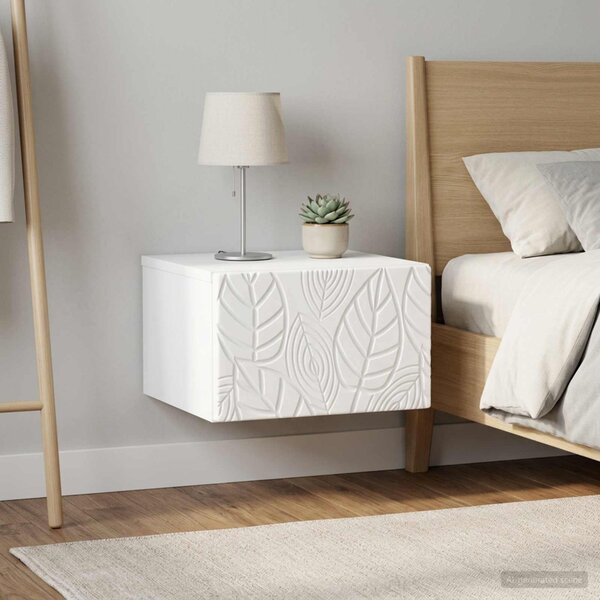 Fali éjjeli szekrény 2 db Fehér 49 x 34,5 x 20 cm Szerelt Fa