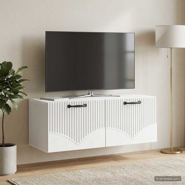 Fali TV szekrény Fehér 78,5 x 31 x 30 cm Szerelt Fa
