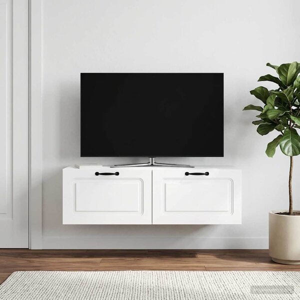 Fali TV szekrény Fehér 98 x 41 x 30 cm Szerelt Fa