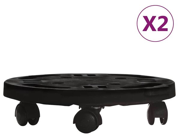 2 db fekete kerekes virágtartó átmérő 30 cm 170 kg