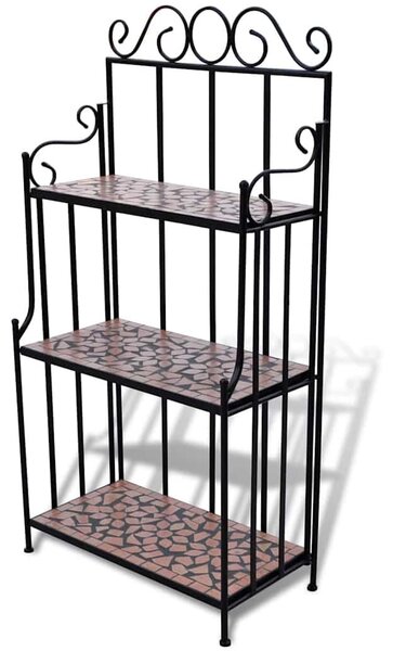 Terrakotta mozaikmintás növénytartó állvány