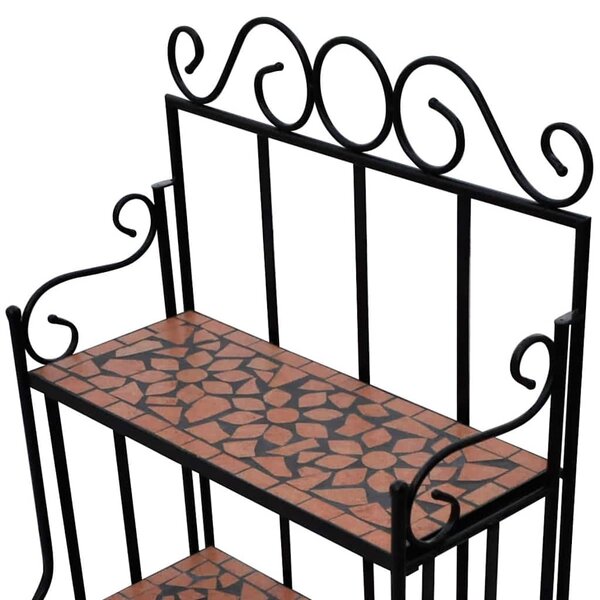 Terrakotta mozaikmintás növénytartó állvány