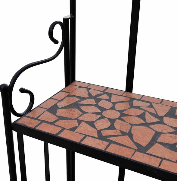 Terrakotta mozaikmintás növénytartó állvány