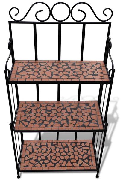 Terrakotta mozaikmintás növénytartó állvány