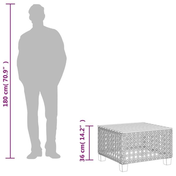 VidaXL Kerti Asztal - Polyrattan - Akácfa - 55x55 cm