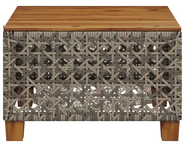 VidaXL Kerti Asztal - Polyrattan - Akácfa - 55x55 cm