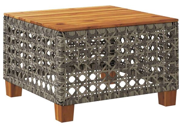 VidaXL Kerti Asztal - Polyrattan - Akácfa - 55x55 cm