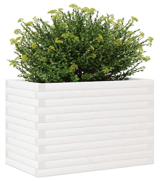 VidaXL Virágláda - Fehér Fenyőfa - 70x40x46 cm