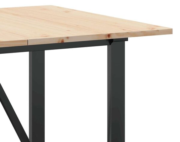 VidaXL tömör fenyőfa és öntöttvas étkezőasztal O-vázzal 140x80x75 cm