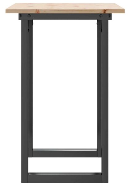 VidaXL tömör fenyőfa és öntöttvas étkezőasztal O-vázzal 80x50x75 cm