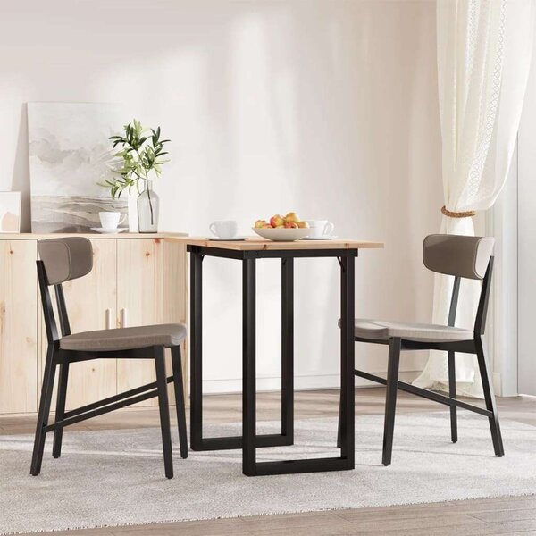 VidaXL tömör fenyőfa és öntöttvas étkezőasztal O-vázzal 80x50x75 cm