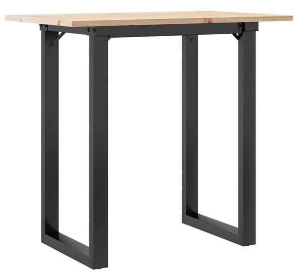 VidaXL tömör fenyőfa és öntöttvas étkezőasztal O-vázzal 80x50x75 cm