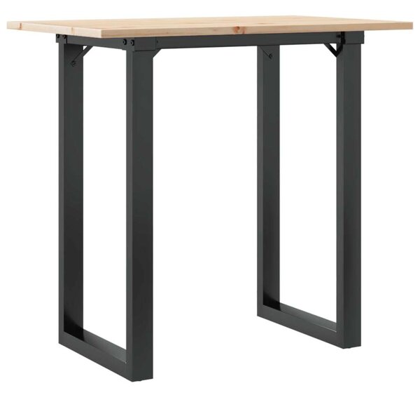 VidaXL tömör fenyőfa és öntöttvas étkezőasztal O-vázzal 80x50x75 cm