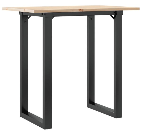 VidaXL tömör fenyőfa és öntöttvas étkezőasztal O-vázzal 80x50x75 cm
