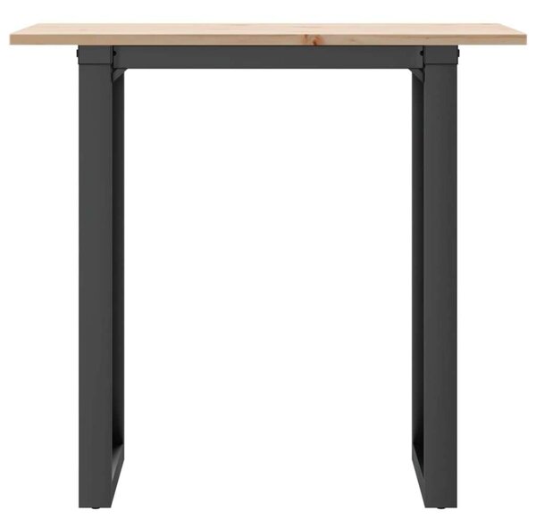VidaXL tömör fenyőfa és öntöttvas étkezőasztal O-vázzal 80x50x75 cm