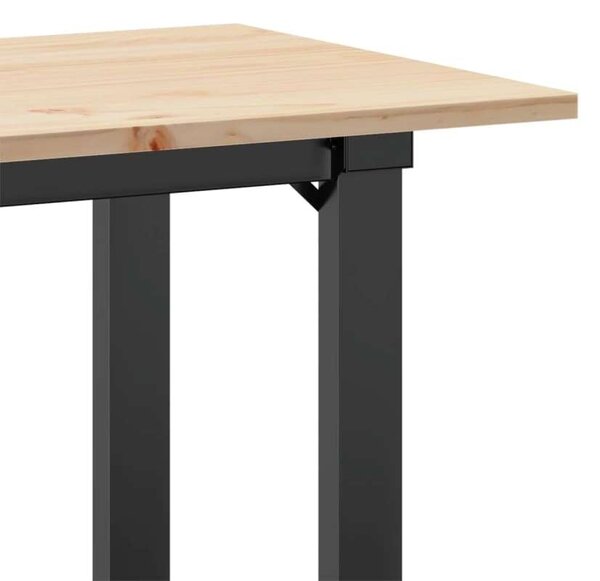 VidaXL tömör fenyőfa és öntöttvas étkezőasztal O-vázzal 80x50x75 cm