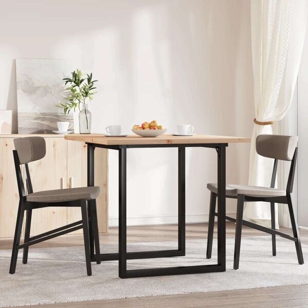 VidaXL tömör fenyőfa és öntöttvas étkezőasztal O-vázzal 80x80x75,5 cm
