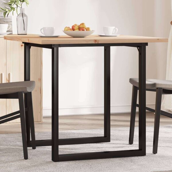 VidaXL tömör fenyőfa és öntöttvas étkezőasztal O-vázzal 80x80x75,5 cm