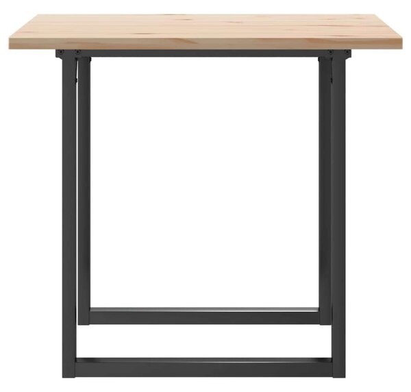 VidaXL tömör fenyőfa és öntöttvas étkezőasztal O-vázzal 80x80x75,5 cm