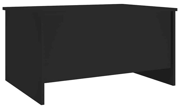 Fekete szerelt fa dohányzóasztal 80 x 55,5 x 41,5 cm