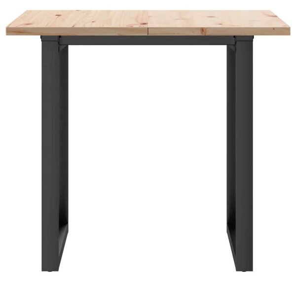 VidaXL tömör fenyőfa és öntöttvas étkezőasztal O-vázzal 80x80x75,5 cm