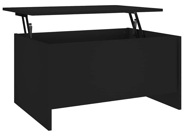 Fekete szerelt fa dohányzóasztal 80 x 55,5 x 41,5 cm