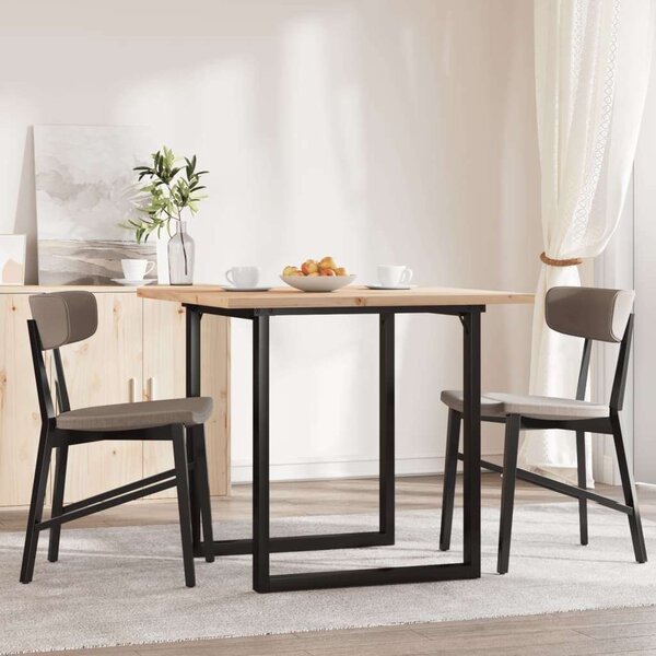VidaXL tömör fenyőfa és öntöttvas étkezőasztal O-vázzal 90x90x75,5 cm