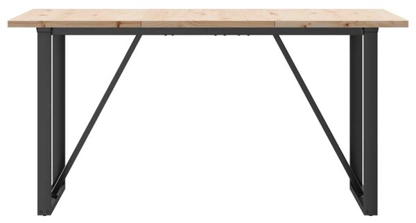 VidaXL tömör fenyőfa és öntöttvas étkezőasztal O-vázzal 160x80x75,5 cm