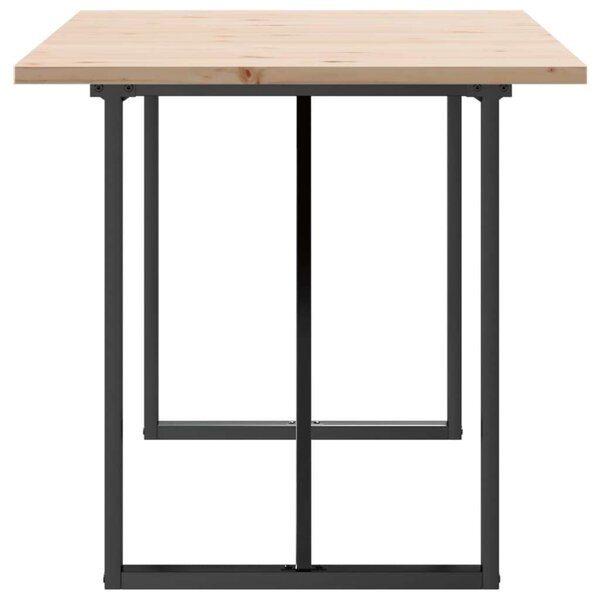 VidaXL tömör fenyőfa és öntöttvas étkezőasztal O-vázzal 160x80x75,5 cm