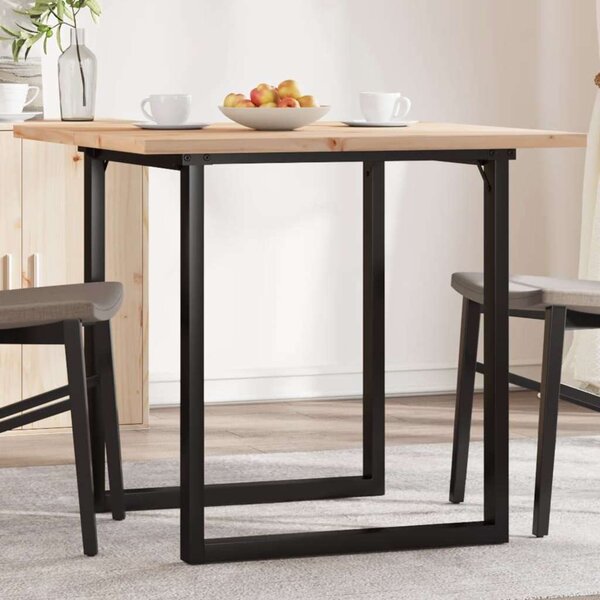 VidaXL tömör fenyőfa és öntöttvas étkezőasztal O-vázzal 90x90x75,5 cm