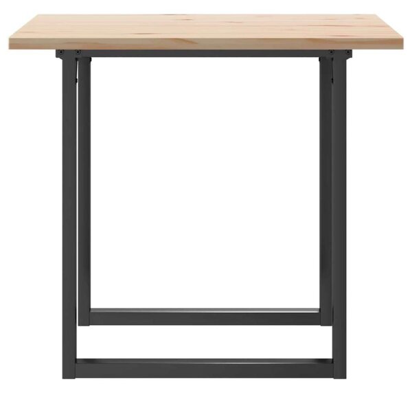 VidaXL tömör fenyőfa és öntöttvas étkezőasztal O-vázzal 90x90x75,5 cm
