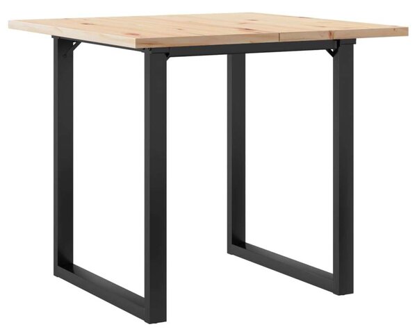 VidaXL tömör fenyőfa és öntöttvas étkezőasztal O-vázzal 90x90x75,5 cm