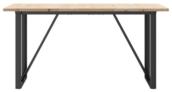 VidaXL tömör fenyőfa és öntöttvas étkezőasztal O-vázzal 160x80x75,5 cm