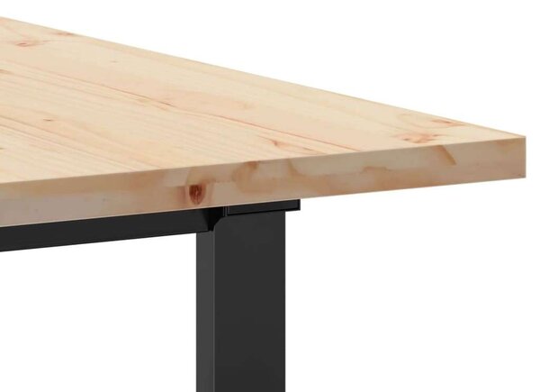 VidaXL tömör fenyőfa és öntöttvas étkezőasztal O-vázzal 160x80x75,5 cm