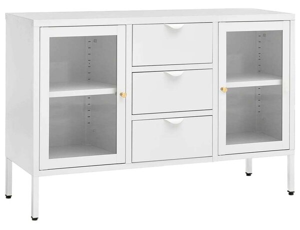Modern Fehér Acél Tálalószekrény - 105x35x70 cm